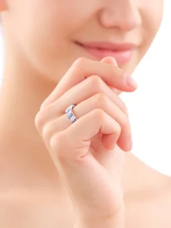 Pierścionek srebrny z cyrkoniami - Eternity