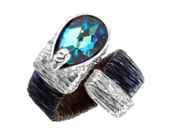 Pierścionek srebrny ze szkłem