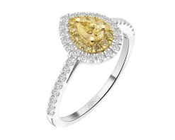 Pierścionek z białego i żółtego złota z diamentami - 0,66 ct - próba 585