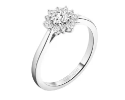 Pierścionek z białego złota z brylantami laboratoryjnymi - 0,53 ct - próba 585