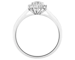 Pierścionek z białego złota z brylantami laboratoryjnymi - 0,53 ct - próba 585