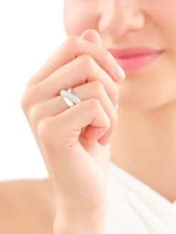 Pierścionek z białego złota z brylantami - 0,63 ct - próba 585