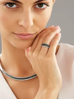 Pierścionek z białego złota z brylantami - 0,91 ct - próba 585