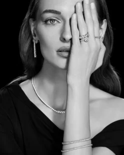 Pierścionek z białego złota z brylantami - Eternity - 1,50 ct - próba 750