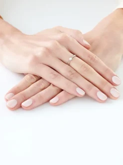 Pierścionek z białego złota z brylantem - 0,08 ct - próba 750