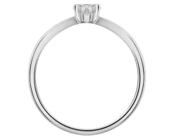Pierścionek z białego złota z diamentem laboratoryjnym - serce - 0,25 ct - próba 585