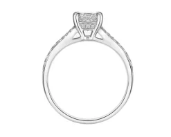 Pierścionek z białego złota z diamentami - 1,20 ct - próba 750