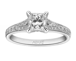 Pierścionek z białego złota z diamentami - 1,20 ct - próba 750