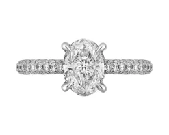 Pierścionek z białego złota z diamentami - 1,50 ct - próba 750