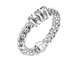 Pierścionek z białego złota z brylantami - 0,07 ct - próba 750