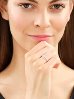 Pierścionek z białego złota z brylantami - Eternity - 1,00 ct - próba 585