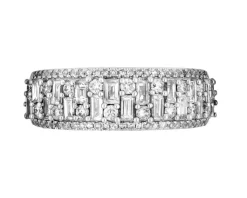 Pierścionek z białego złota z diamentami - 0,98 ct - próba 585