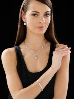 Pierścionek z białego złota z diamentami - 0,98 ct - próba 585