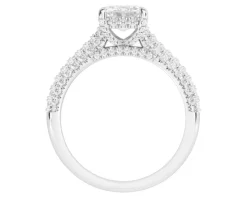 Pierścionek z białego złota z diamentami - VVS2/H - 2,62 ct - próba 750