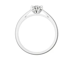 Pierścionek z białego złota z brylantem - 0,08 ct - próba 585