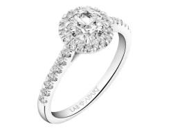 Pierścionek z białego złota z diamentami laboratoryjnymi - 1,00 ct - próba 750