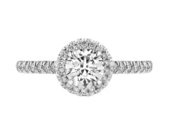 Pierścionek z białego złota z diamentami laboratoryjnymi - 1,00 ct - próba 750