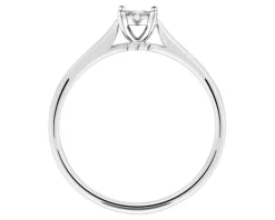 Pierścionek z białego złota z diamentami - 0,07 ct - próba 375