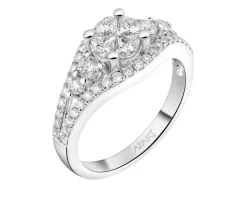 Pierścionek z białego złota z diamentami - 1,00 ct - próba 585