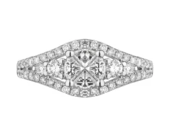 Pierścionek z białego złota z diamentami - 1,00 ct - próba 585