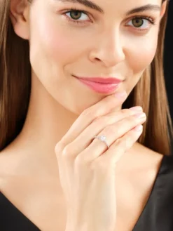 Pierścionek z białego złota z diamentami - SI2/H - 0,61 ct - próba 585