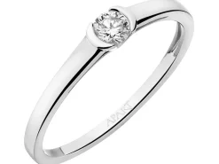 Pierścionek z białego złota z brylantem - 0,12 ct - próba 585