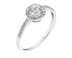 Pierścionek z białego złota z brylantami - 0,66 ct - próba 585