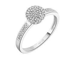 Pierścionek z białego złota z diamentami - 0,15 ct - próba 375
