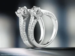 Pierścionek z białego złota z brylantami - SI2/H - 0,63 ct - próba 585