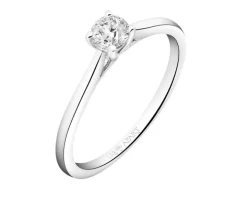 Pierścionek z białego złota z brylantem laboratoryjnym - 0,25 ct - próba 585