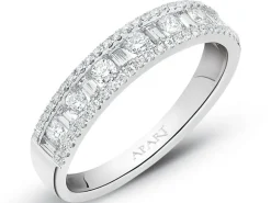 Pierścionek z białego złota z diamentami - 0,53 ct - próba 585