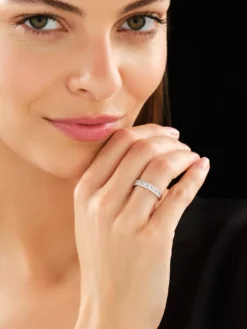 Pierścionek z białego złota z diamentami - 0,53 ct - próba 585