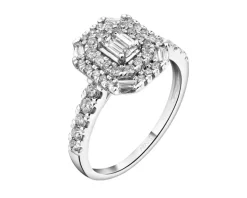 Pierścionek z białego złota z diamentami - 0,82 ct - próba 585