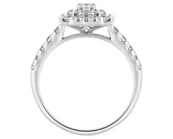 Pierścionek z białego złota z diamentami - 0,82 ct - próba 585