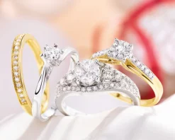 Pierścionek z białego złota z brylantem - 0,09 ct - próba 585