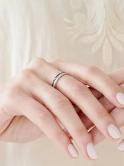 Pierścionek z białego złota z brylantami - 0,20 ct - próba 585