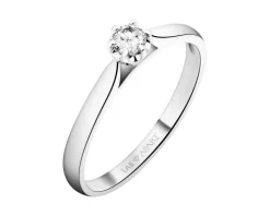 Pierścionek z białego złota z brylantem laboratoryjnym - 0,15 ct - próba 585