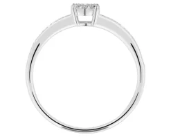 Pierścionek z białego złota z diamentami - 0,08 ct - próba 750