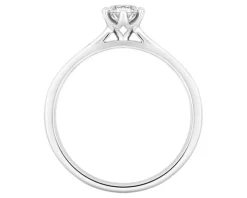 Pierścionek z białego złota z brylantem - 0,40 ct - próba 750