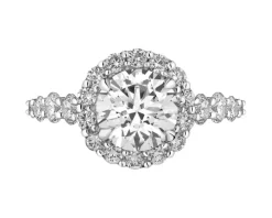 Pierścionek z białego złota z brylantami laboratoryjnymi - 2,50 ct - próba 750