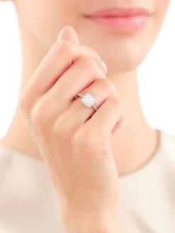 Pierścionek z białego złota z diamentami - 0,50 ct - próba 585