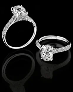 Pierścionek z białego złota z diamentami - VS1/H - 2,62 ct - próba 750