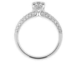 Pierścionek z białego złota z brylantami - 0,90 ct - próba 750