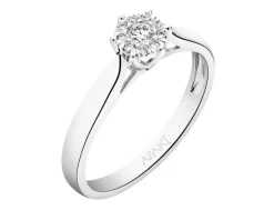 Pierścionek z białego złota z brylantami - 0,15 ct - próba 585
