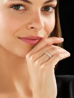 Pierścionek z białego złota z brylantami - Eternity - 1,22 ct - próba 750