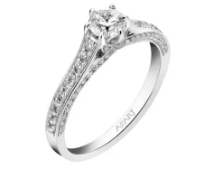 Pierścionek z białego złota z brylantami - 0,79 ct - próba 585