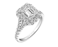 Pierścionek z białego złota z diamentami laboratoryjnymi - 2,50 ct - próba 750