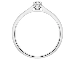 Pierścionek z białego złota z brylantem laboratoryjnym - 0,15 ct - próba 585