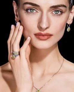 Pierścionek z białego złota z diamentami Fancy Yellow - 3,24 ct - próba 750