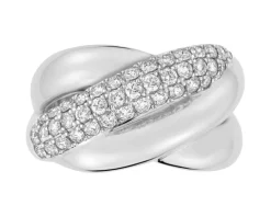 Pierścionek z białego złota z brylantami - 0,61 ct - próba 585